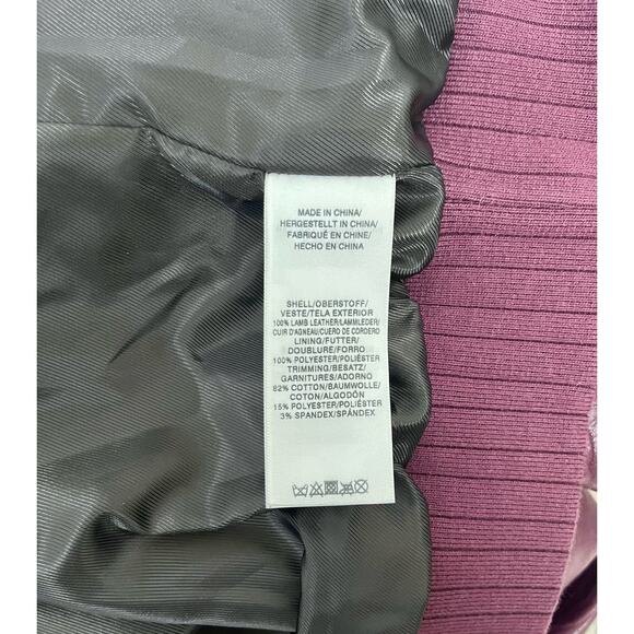 RARE TRUE RELIGION Lamb Leather Bomber Jacket Burgundy Maroon Men's Size 3XL - Picture 6 of 9